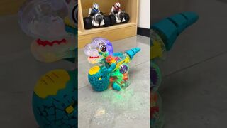 Electric Transparent Gear Dinosaur with Music, Lights & Dancing Tyrannosaurus Rex Holding Big Egg