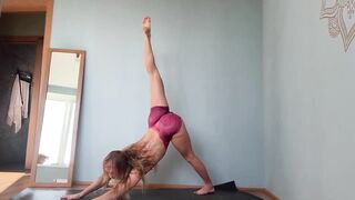 4K Body Art Yoga Stretching Routine with Elli in a Transparent Outfit