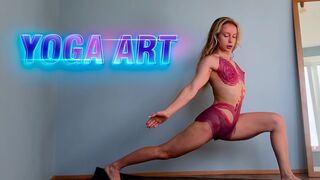 4K Transparent Body Art Suit: Yoga and Stretching Journey with Elli