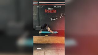 Stretching session today, need to rest, to listen my body???? @crossfit_huahin ???????? #fitafter45 #wom...