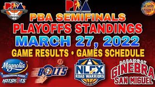 Pba playoffs standings today March 27, 2022 | game results | games schedule | Pba playoffs 2022