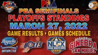 Pba playoffs standings today March 27, 2022 | game results | games schedule | Pba playoffs 2022