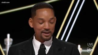 Will Smith hits Chris Rock on Oscars stage after joke about Jada Pinkett-Smith