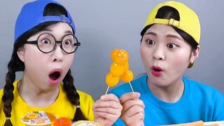 Orange Dessert VS Yellow Dessert Mukbang Challenge DONA