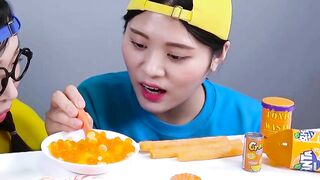 Orange Dessert VS Yellow Dessert Mukbang Challenge DONA