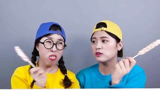 Orange Dessert VS Yellow Dessert Mukbang Challenge DONA