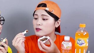 Orange Dessert VS Yellow Dessert Mukbang Challenge DONA