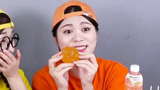 Orange Dessert VS Yellow Dessert Mukbang Challenge DONA