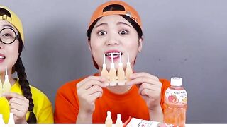 Orange Dessert VS Yellow Dessert Mukbang Challenge DONA