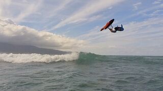 Late afternoon Winging at Kanaha Beach, Maui.