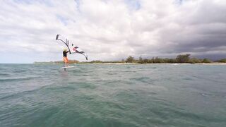 Late afternoon Winging at Kanaha Beach, Maui.