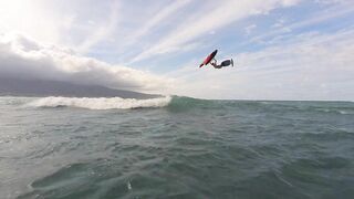 Late afternoon Winging at Kanaha Beach, Maui.