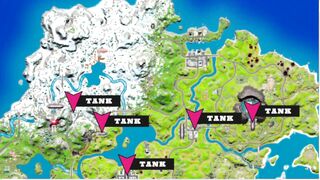 TANK LOCATIONS MAP & Travel 300 meters in a Tank (Fortnite)