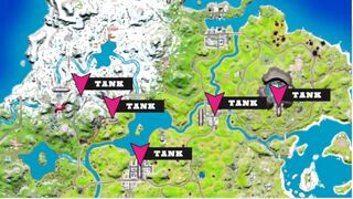 TANK LOCATIONS MAP & Travel 300 meters in a Tank (Fortnite)