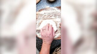 Stretching Homemade Pizza Dough #Shorts