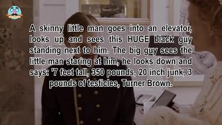 Funny jokes -  In elevator with a huge black man