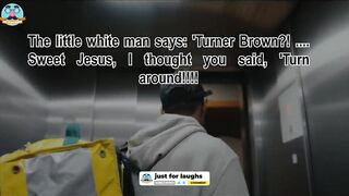 Funny jokes -  In elevator with a huge black man