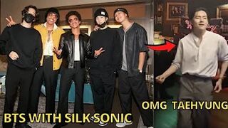 BTS at Silk Sonic Concert, Meet Bruno Mars & Anderson Paak in Vegas Private Dinner, V Dance at Club