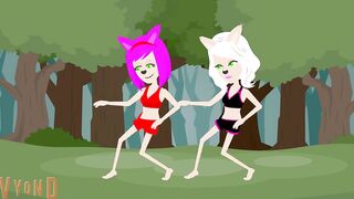 Amy Rose And Rouge The Bat Dance In Their Bikinis