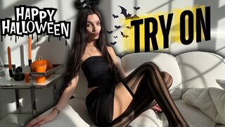 GRWM: BLACK ANGEL TRY ON HAUL with Oryna | Transparent Stockings, Halloween Costume