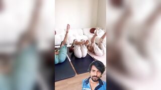 Relaxing lag yoga stretching..