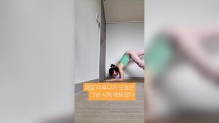 아침빵 먹고 요가연습 핀차마유라사나 #yoga #elbowstand #역자세 #머리서기 #춤추는약사