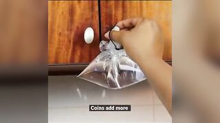 Putting coins in a transparent water bag can repel flies. What is the principle? #shorts