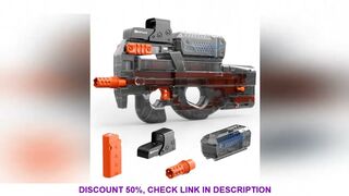 P90 New Color! Electric Gel Gun Explosive Gun - Transparent Black, Fully Automatic Splash Ball Toy G