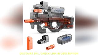 P90 New Color! Electric Gel Gun Explosive Gun - Transparent Black, Fully Automatic Splash Ball Toy G