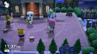 GROUP STRETCHING WITH APPLE, TEX & CHIEF - PART 102 | ANIMAL CROSSING: NEW HORIZONS (ACNH)