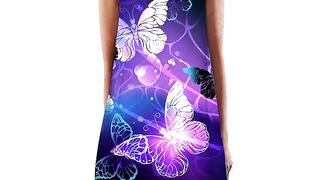 BUTTERFLY PRINT WOMEN SUMMER OUTFITS/WOMENS DRESSES