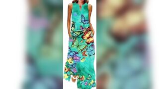 BUTTERFLY PRINT WOMEN SUMMER OUTFITS/WOMENS DRESSES