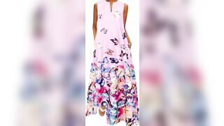 BUTTERFLY PRINT WOMEN SUMMER OUTFITS/WOMENS DRESSES