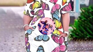 BUTTERFLY PRINT WOMEN SUMMER OUTFITS/WOMENS DRESSES