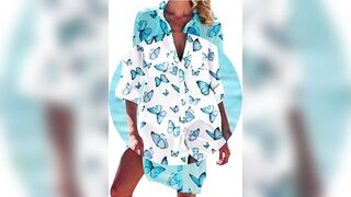 BUTTERFLY PRINT WOMEN SUMMER OUTFITS/WOMENS DRESSES