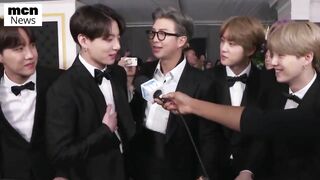 Taehyung & Jungkook at 2022 Grammys Red Carpet, Taekook moments BTS Grammy performance speech