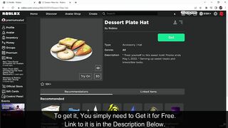 [FREE ITEM] How to get DESSERT PLATE HAT! (HEAD ACCESSORY) [ROBLOX]