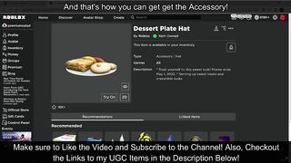 [FREE ITEM] How to get DESSERT PLATE HAT! (HEAD ACCESSORY) [ROBLOX]