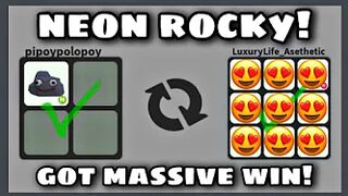 BIG WIN TRADES FOR NEON ROCK in Adopt me Rich Servers Roblox