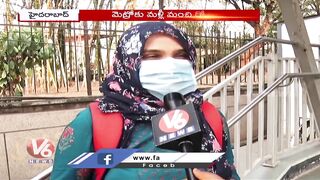 Public Show Interest To Travel In Metro Train  | Hyderabad | V6 News