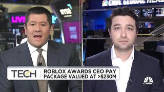 Roblox awards CEO pay package valued at $233 million dollars on long-term stock awards