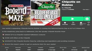 VUELVE EVENTO DE CHIPOTLE A ROBLOX CON PREMIOS GRATIS! (Noticias)