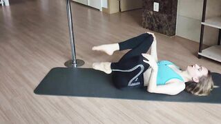 4K asmr Legs stretching with yoga band