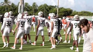 Miami Hurricanes practice April 5, 2022 stretching period