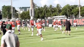 Miami Hurricanes practice April 5, 2022 stretching period