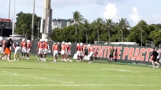 Miami Hurricanes practice April 5, 2022 stretching period