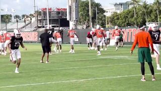 Miami Hurricanes practice April 5, 2022 stretching period