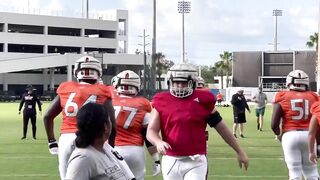 Miami Hurricanes practice April 5, 2022 stretching period