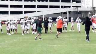 Miami Hurricanes practice April 5, 2022 stretching period