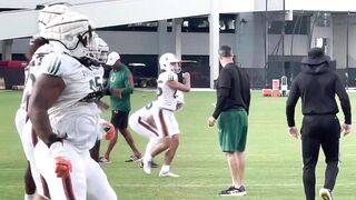 Miami Hurricanes practice April 5, 2022 stretching period